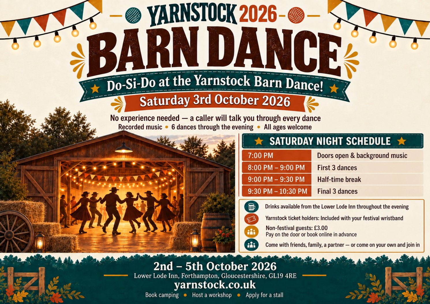 Yarnstock 2026 Barn Dance poster